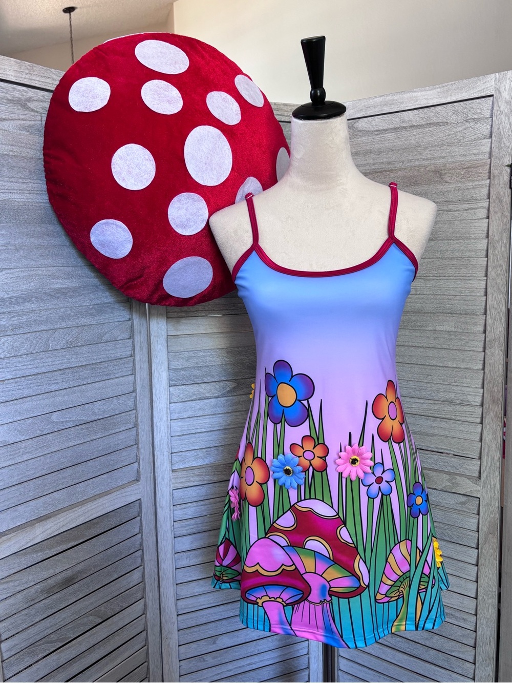 TRICKZ N TREATZ by DOLLS KILL Mushroom & Daisy Mini Dress + Deluxe Mushroom Hat - Picture 13 of 15